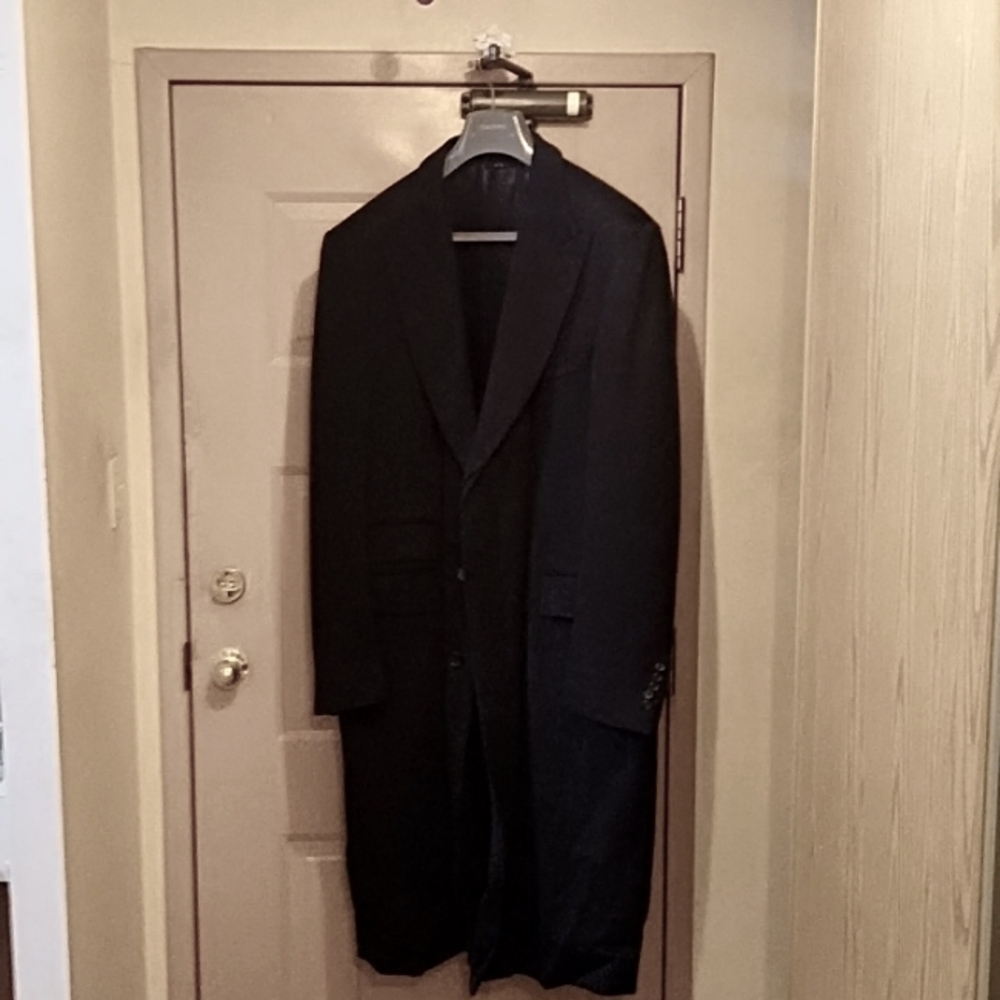 Tom Ford (James Bond) - Men's Navy Cashmere Overcoat - Size 50 Tall (Photo 2/16) - Picture 9 of 16